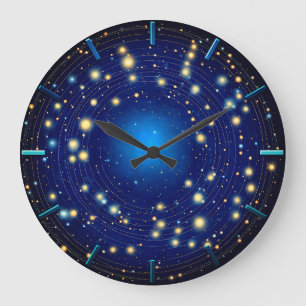Vom nächtlichen Himmel fasziniert Große Wanduhr