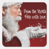 Vom Nordpol mit Liebe - Platz Santa Claus Quadratischer Aufkleber (Vorderseite)