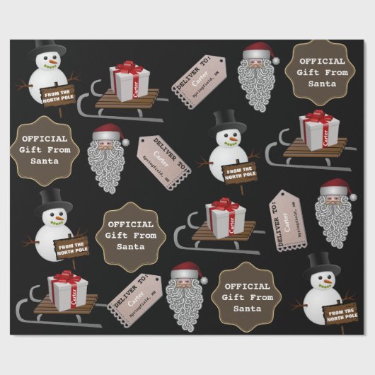 Vom Nordpol Personalisierter Santa Geschenkpapier (Flach)