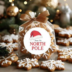 Vom Nordpol-Weihnachtssticker   Santa-Hut  Runder Aufkleber