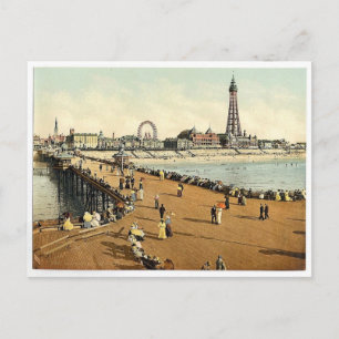 Vom North Pier, Blackpool, England Vintage-Foto Postkarte