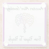 Vom Papier zum Menschen Logo, lila Glasuntersetzer (Rückseite)