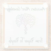 Vom Papier zum Menschen Logo, orange Glasuntersetzer (Rückseite)