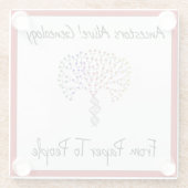 Vom Papier zum Menschen Logo, rot Glasuntersetzer (Rückseite)