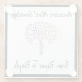 Vom Papier zum Menschen Logo, schwarz Glasuntersetzer (Rückseite)