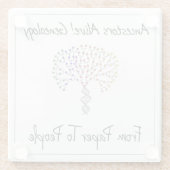 Vom Papier zum Menschen Logo, weiß Glasuntersetzer (Rückseite)