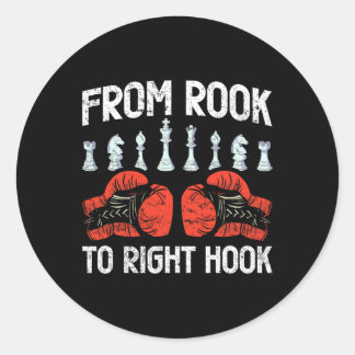 Vom Rook bis zum richtigen Hook Schachboxfusion Runder Aufkleber
