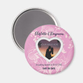 Vom rosa Herz | Hochzeit | SAVE THE DATE Magnet (Vorderseite/Rückseite)