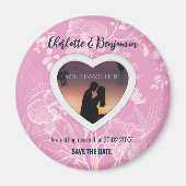 Vom rosa Herz | Hochzeit | SAVE THE DATE Magnet (Vorne)