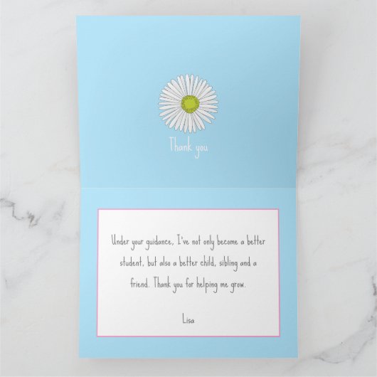 Vom Samen zum Lehrer Vielen Dank Karte (Innenseite)