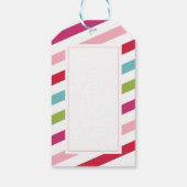 Vom Santa | Helle, festliche Streifen & Baum Urlau Geschenkanhänger (Rückseite)