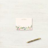 Vom Schreibtisch aus blass, rosa, florale botanisc Post-it Klebezettel (Auf Schreibtisch)