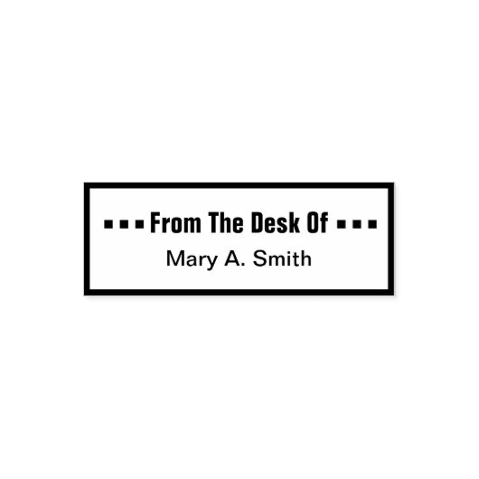 Vom Schreibtisch aus einfach Ihre Namensvorlage Permastempel (Design)