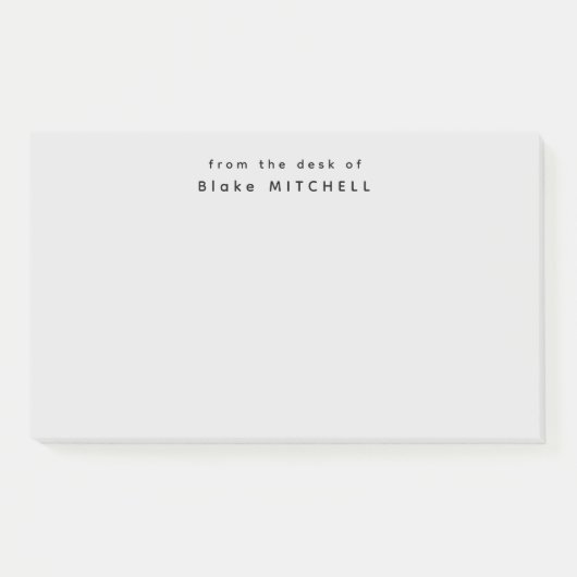 Vom Schreibtisch aus einfaches Monogramm grau Post-it Klebezettel (Vorderseite)