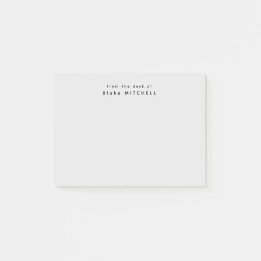 Vom Schreibtisch aus einfaches Monogramm grau Post-it Klebezettel (Vorderseite)