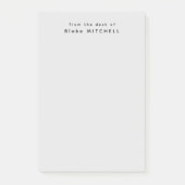 Vom Schreibtisch aus einfaches Monogramm grau Post-it Klebezettel (Vorderseite)