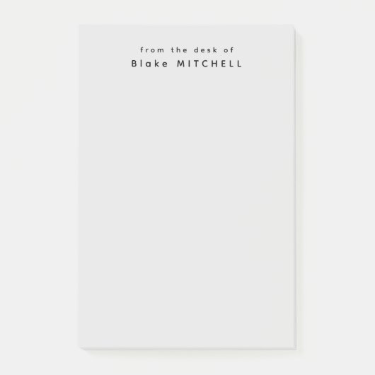 Vom Schreibtisch aus einfaches Monogramm grau Post-it Klebezettel (Vorderseite)