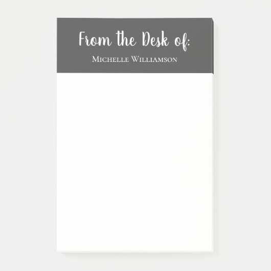 Vom Schreibtisch aus Elegant Typografie Simple Gra Post-it Klebezettel (Vorderseite)