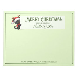Vom Schreibtisch aus - Frohe Weihnachtskatze Notep Notizblock
