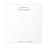 Vom Schreibtisch aus Individuelle Name Moderne Sch Notizblock (Vorderseite)