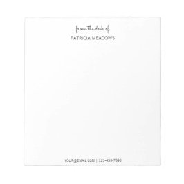 Vom Schreibtisch aus Individuelle Name Moderne Sch Notizblock