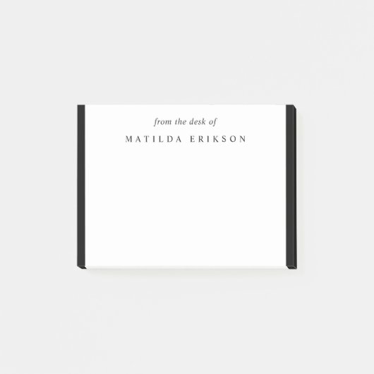 Vom Schreibtisch aus klassisch, schwarz und weiß Post-it Klebezettel (Vorderseite)