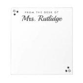 Vom Schreibtisch aus - Kleine schwarze Sterne Notizblock (Vorderseite)