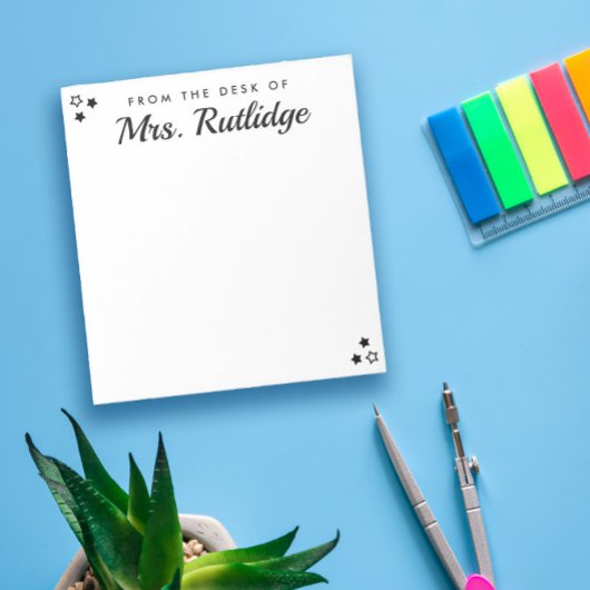 Vom Schreibtisch aus - Kleine schwarze Sterne Notizblock