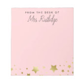 Vom Schreibtisch aus leicht rosa Imitate Gold Star Notizblock (Vorderseite)