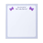 Vom Schreibtisch aus Lila Schmetterlinge Notizblock (Vorderseite)