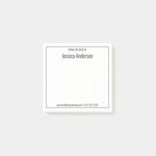 Vom Schreibtisch aus Minimalistisch Post-it Klebezettel (Vorderseite)