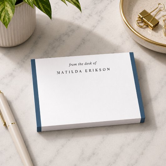 Vom Schreibtisch aus Minimalistisches Marineblau Post-it Klebezettel