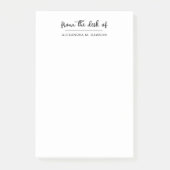 Vom Schreibtisch aus mit einem einfachen Personali Post-it Klebezettel (Vorderseite)