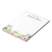 Vom Schreibtisch aus moderne Blume im Korallenwass Notizblock (Rotiert)