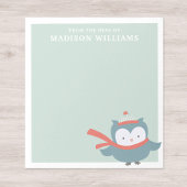 Vom Schreibtisch aus Name Winter Owl Notizblock