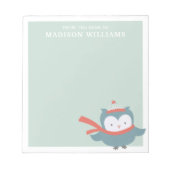 Vom Schreibtisch aus Name Winter Owl Notizblock (Vorderseite)