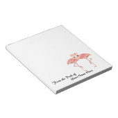 Vom Schreibtisch aus Personalisiert rosa Flamingos Notizblock (angewinkelt)
