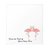 Vom Schreibtisch aus Personalisiert rosa Flamingos Notizblock (Vorderseite)