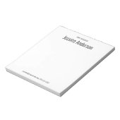 Vom Schreibtisch aus schwarz-weiß Ihr Name Notizblock (Rotiert)