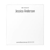 Vom Schreibtisch aus schwarz-weiß Ihr Name Notizblock (Vorderseite)