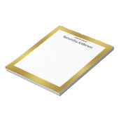 Vom Schreibtisch aus Schwarz-weiß und Gold Ihr Nam Notizblock (Rotiert)