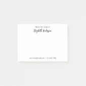 Vom Schreibtisch aus schwarz-weißes Skript Ihr Nam Post-it Klebezettel (Vorderseite)