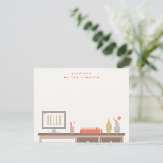 Vom Schreibtisch aus - Tomate Einladung (Stehend Vorderseite)