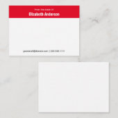 Vom Schreibtisch aus weiß und rot Ihr Name Mitteilungskarte (Vorne/Hinten)