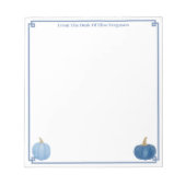 vom Schreibtisch | Classic Blue and White Pumpkin Notizblock (Vorderseite)