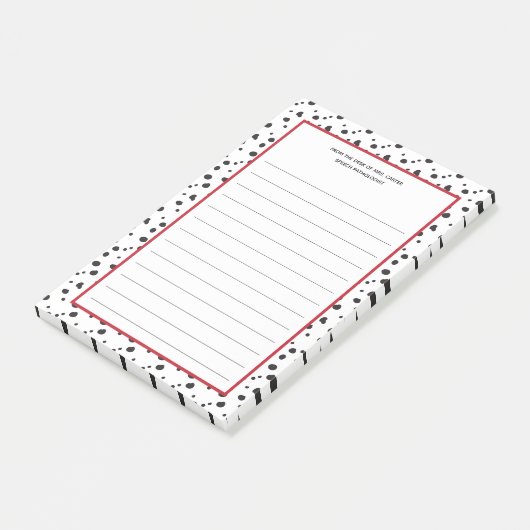 Vom Schreibtisch der | Dalmatiner School Mascot Post-it Klebezettel (angewinkelt)