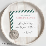 Vom Schreibtisch der Elfen des Weihnachtsmannes Mi Mitteilungskarte<br><div class="desc">Nutzen Sie dieses süße Weihnachtsdesign, um eine Note von der Elf Ihres Kindes zu teilen. Offizielle Note in festlich rot und grün zeigt "vom Schreibtisch der Elfen des Weihnachtsmannes" oben. Fügen Sie eine handschriftliche Notiz hinzu - aber verbergen Sie Ihre Handschrift! Ideal für die Ankunft oder Abreise Ihres Elfs oder...</div>