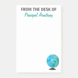 Vom Schreibtisch der HauptschulAquarell-Kugel Post-it Klebezettel