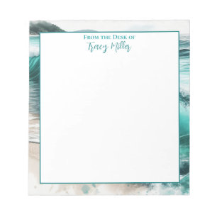 Vom Schreibtisch der   Personalisierte Meereswelle Notizblock