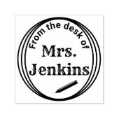 "Vom Schreibtisch der" Personalisierten Selbstfarb Permastempel (Design)